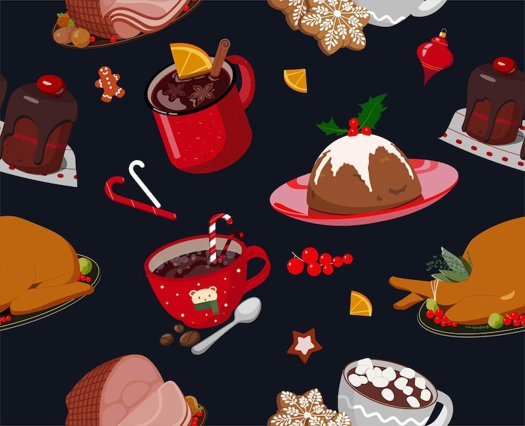Illustration repas de Noël